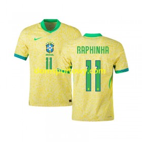 Koszulka Brazylia RAPHINHA 11 Domowe Koszulki Piłkarskie 2024 Krótki Rękaw